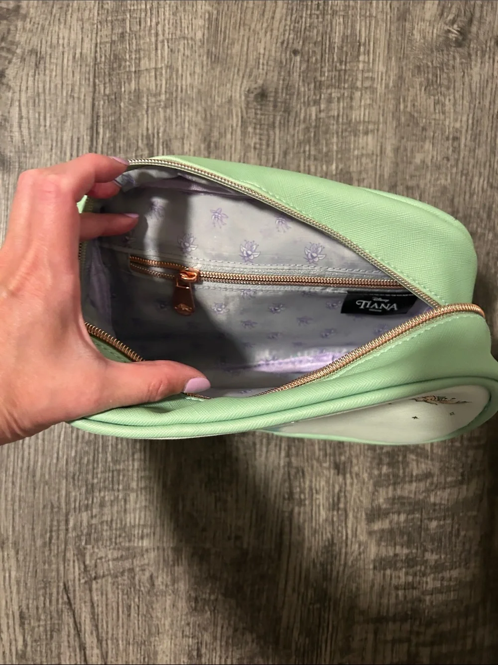 Light Green Princess Tiana Kids Accessory Pouch